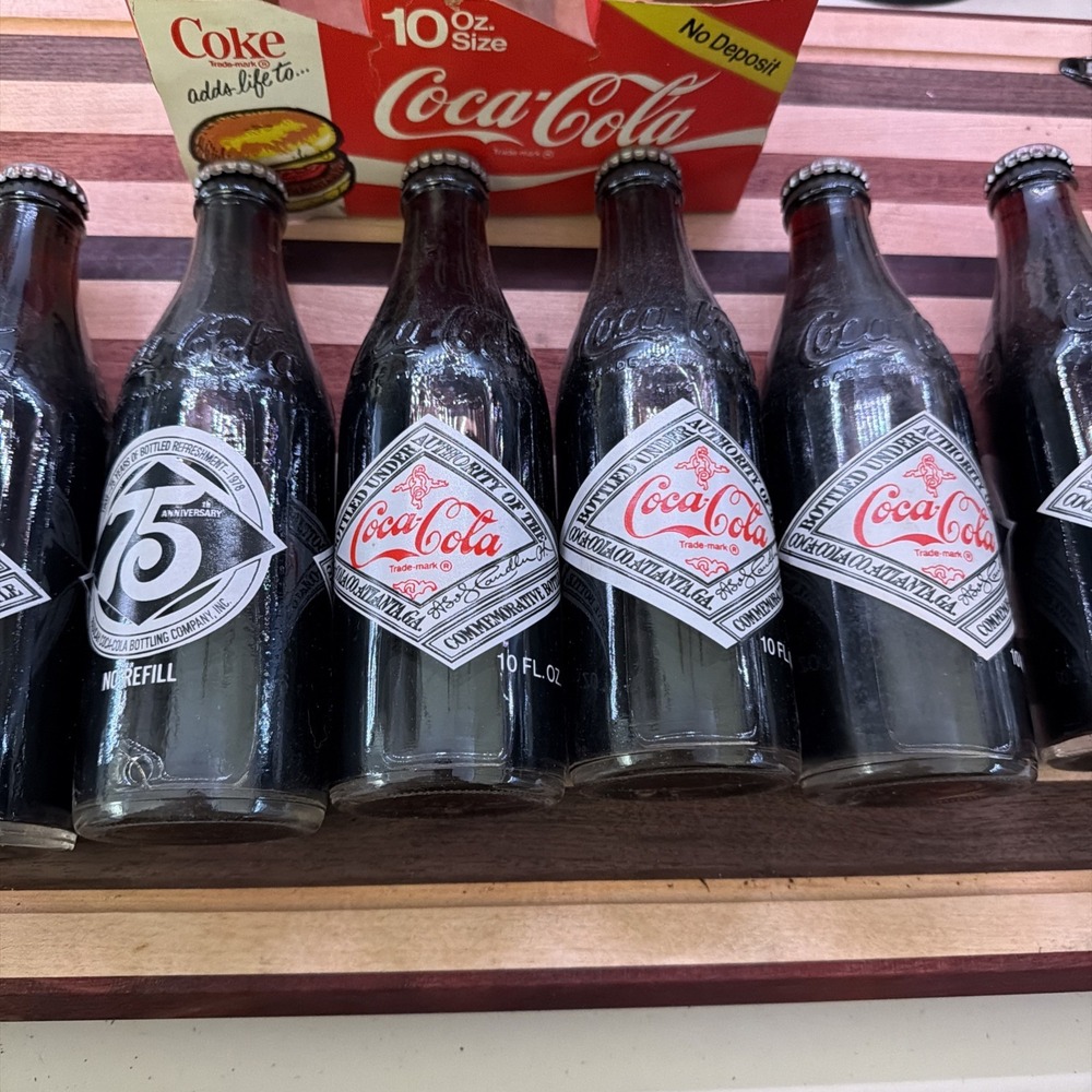 Coca Cola 75th Anniversary Commemorative 10 oz Coke Bottle Beckley 1902- 1977